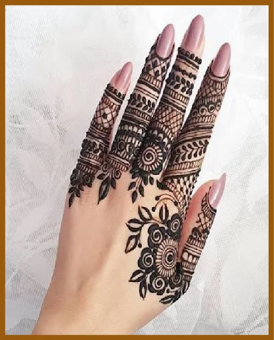 Simple Aesthetic Back Hand With Leafy Branches Asthetic Back Hand Mehndi Design